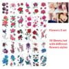 Flower Tattoo Stickers Flowers Set E