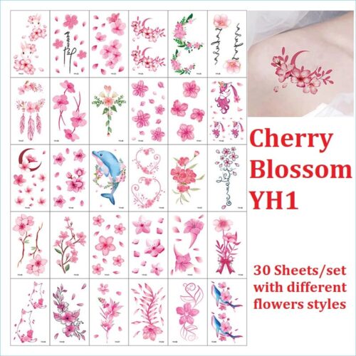 Oriental Cherry Temporary Tattoo