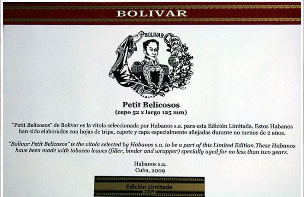 Bolivar Petit Belicosos 2009 Limited Edition - Image 4