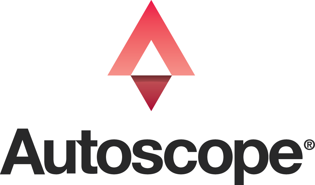 Autoscope, logo, white background.
