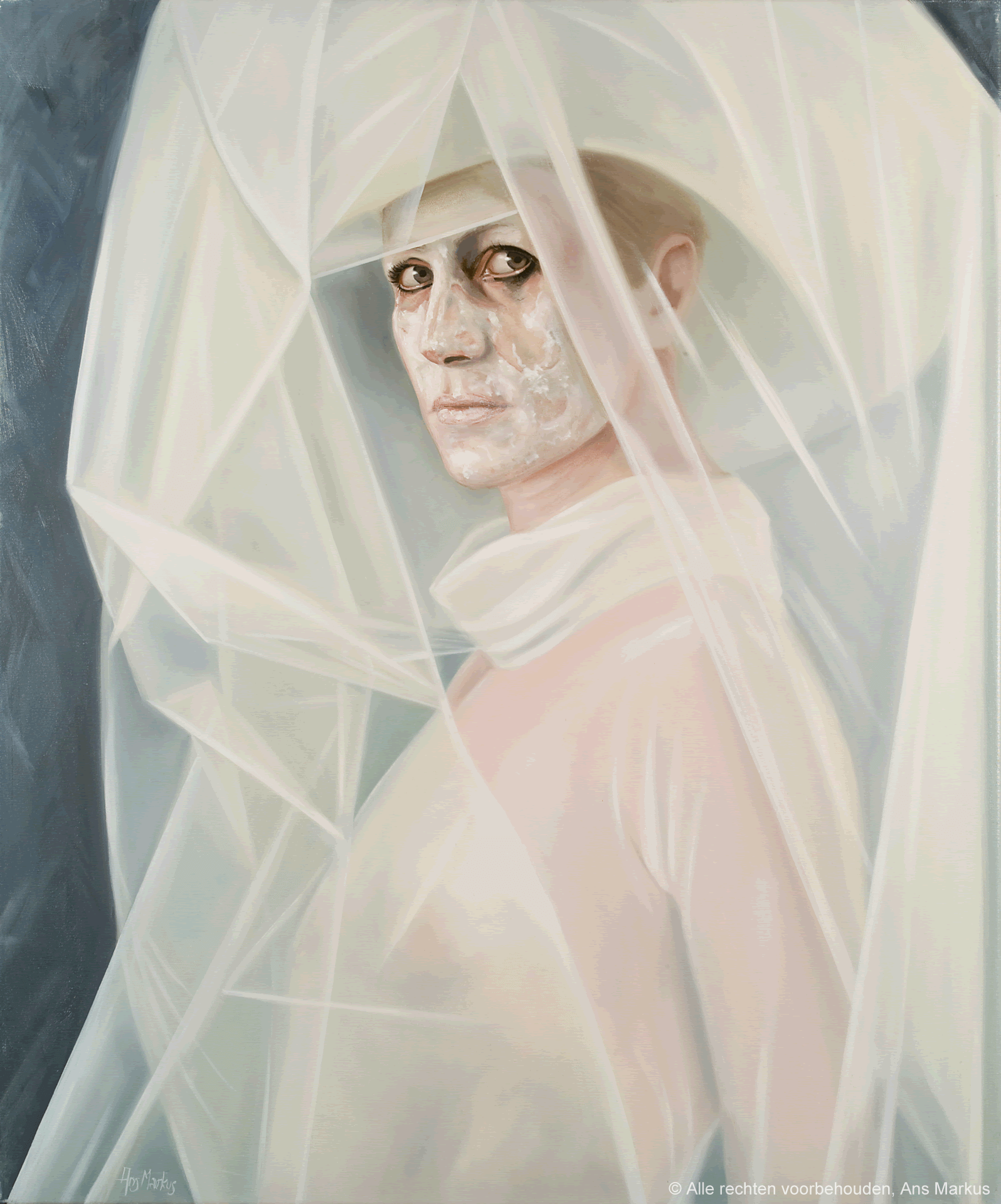 HOMMAGE AAN YAMAMOTO – 2007-2010 – OLIEVERF OP LINNEN – 200 X 150 CM