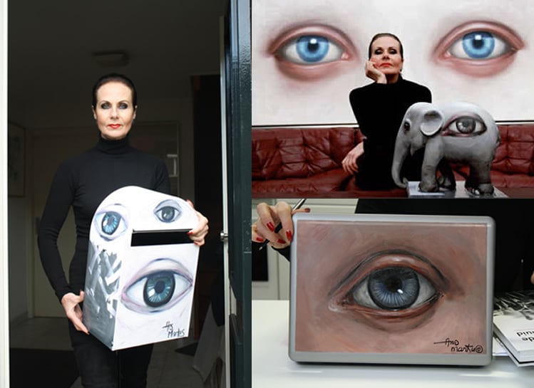 Voor Kika reeds vele malen geschilderd met patientjes. Waaronder voorwerpen zoals laptop, stenen varken, vazen etc, alles t.b.v. veilingen van en voor Kika.