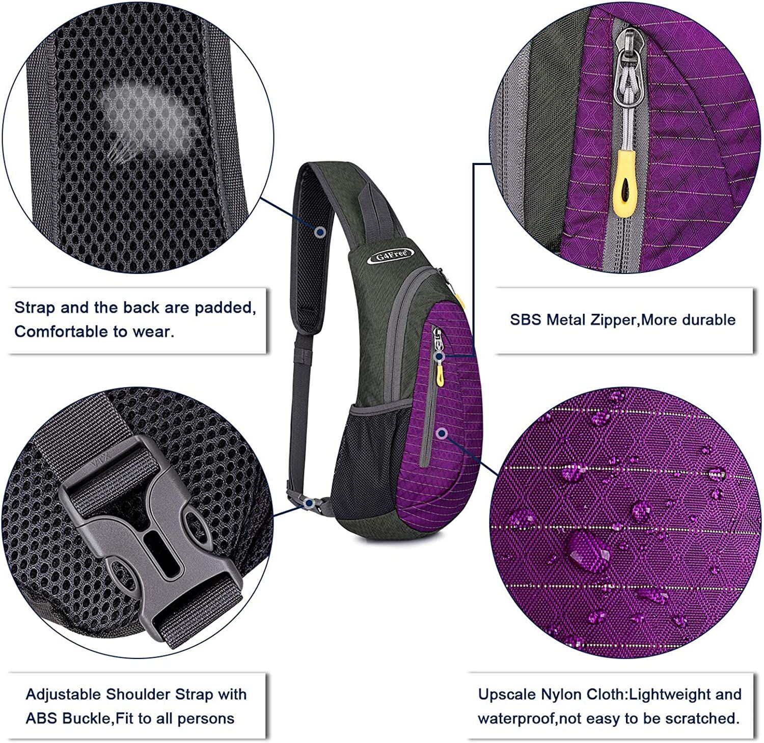G4Free Compact Sling Bag – Purple - Image 4