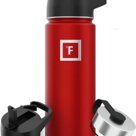 Alternative view of IRON °FLASK 18 oz Stainless Steel Water Bottle – Fire Red