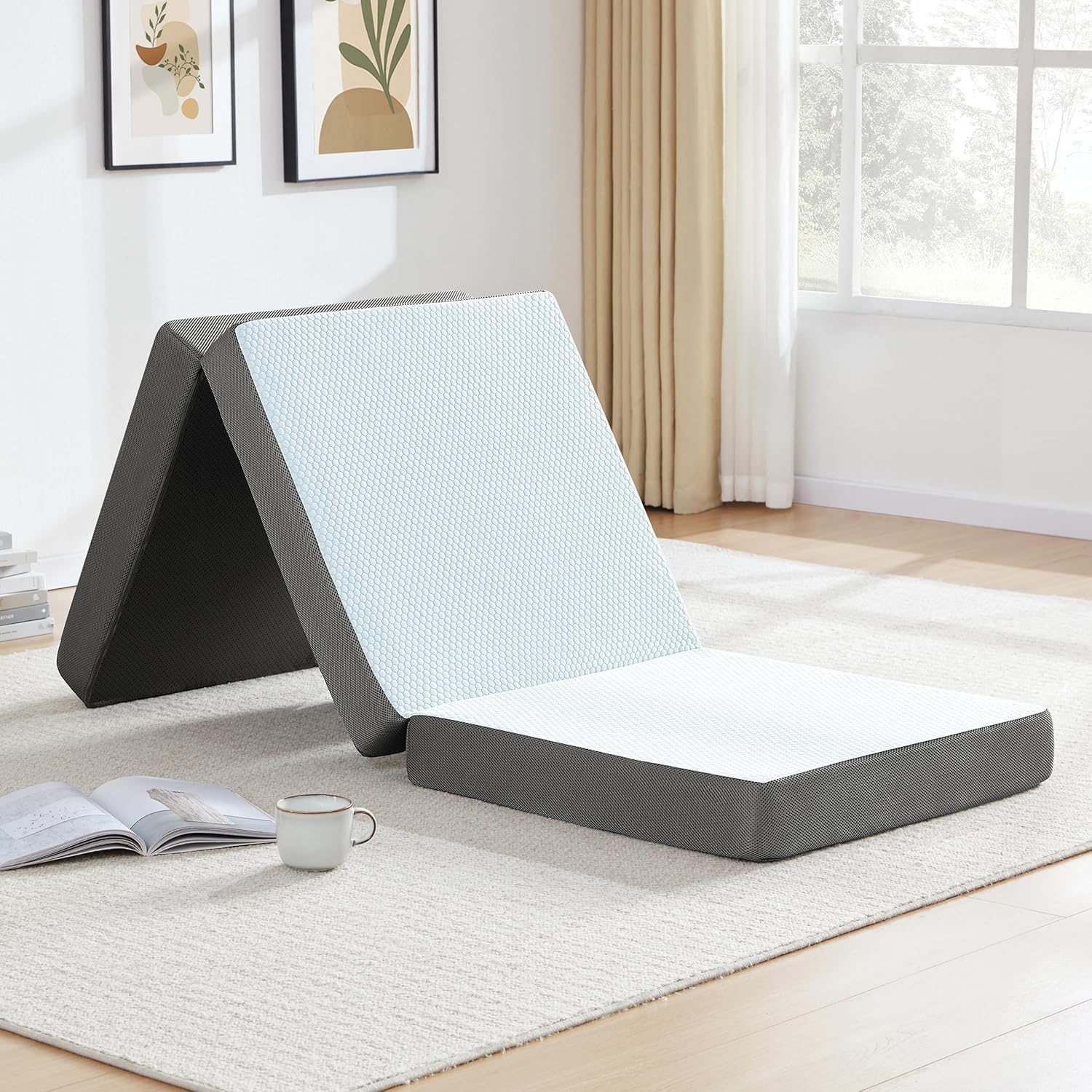 POHARE Twin 4″ Tri-Fold Memory Foam Mattress
