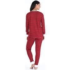 Alternative view of Mae Women’s Thermal Henley Pajama Set