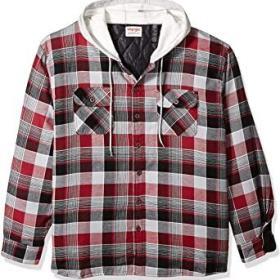Wrangler Authentics quilted flannel jacket with hood