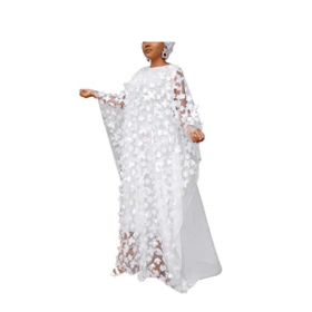Alternative view of Ladies Stylish Applique Flower Tube Full-length Long Dress