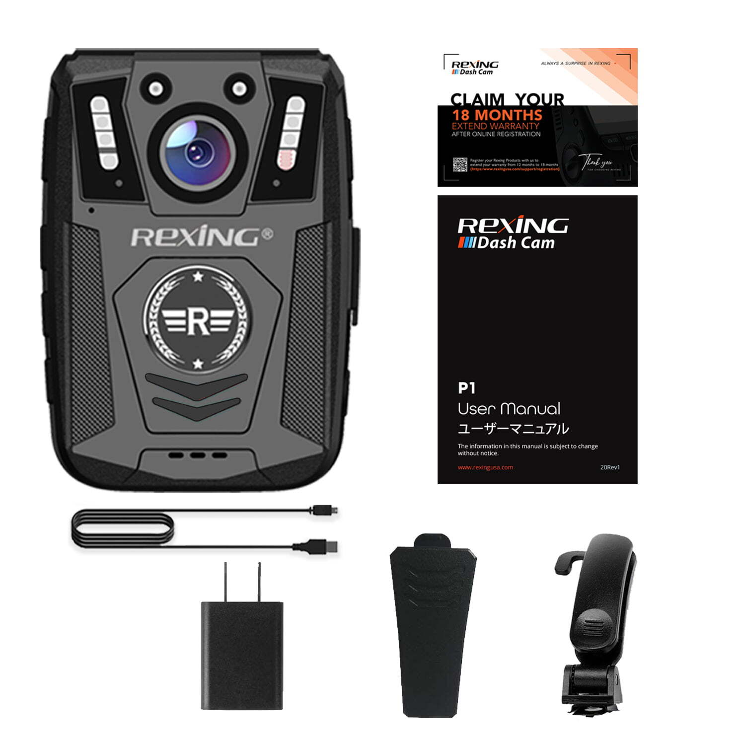Rexing P2 FHD Body Camera 1080p Full HD With Type-C Port - Image 8