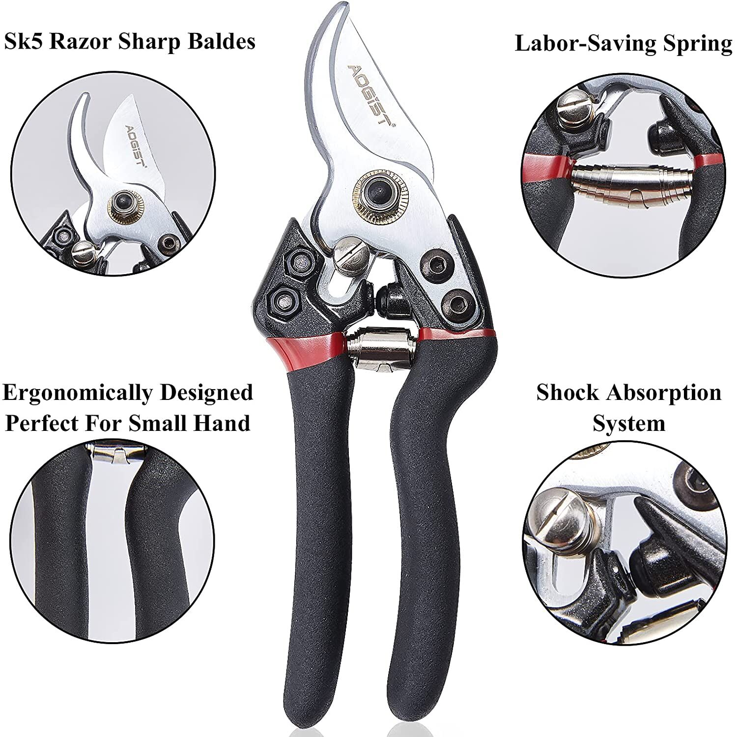 Pozzolanas 7.5" Pruning Shears Garden Clippers Plant Scissors - Image 3