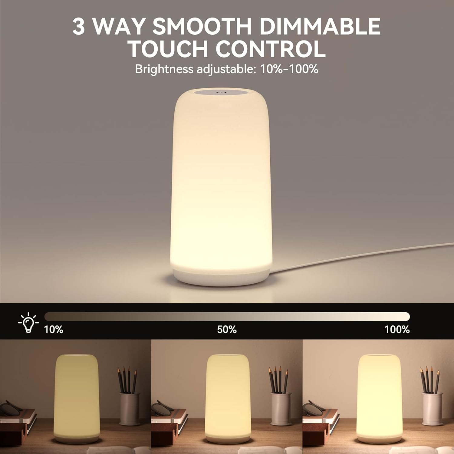 ROOTRO Touch Bedside Table Lamp T16 - Image 2