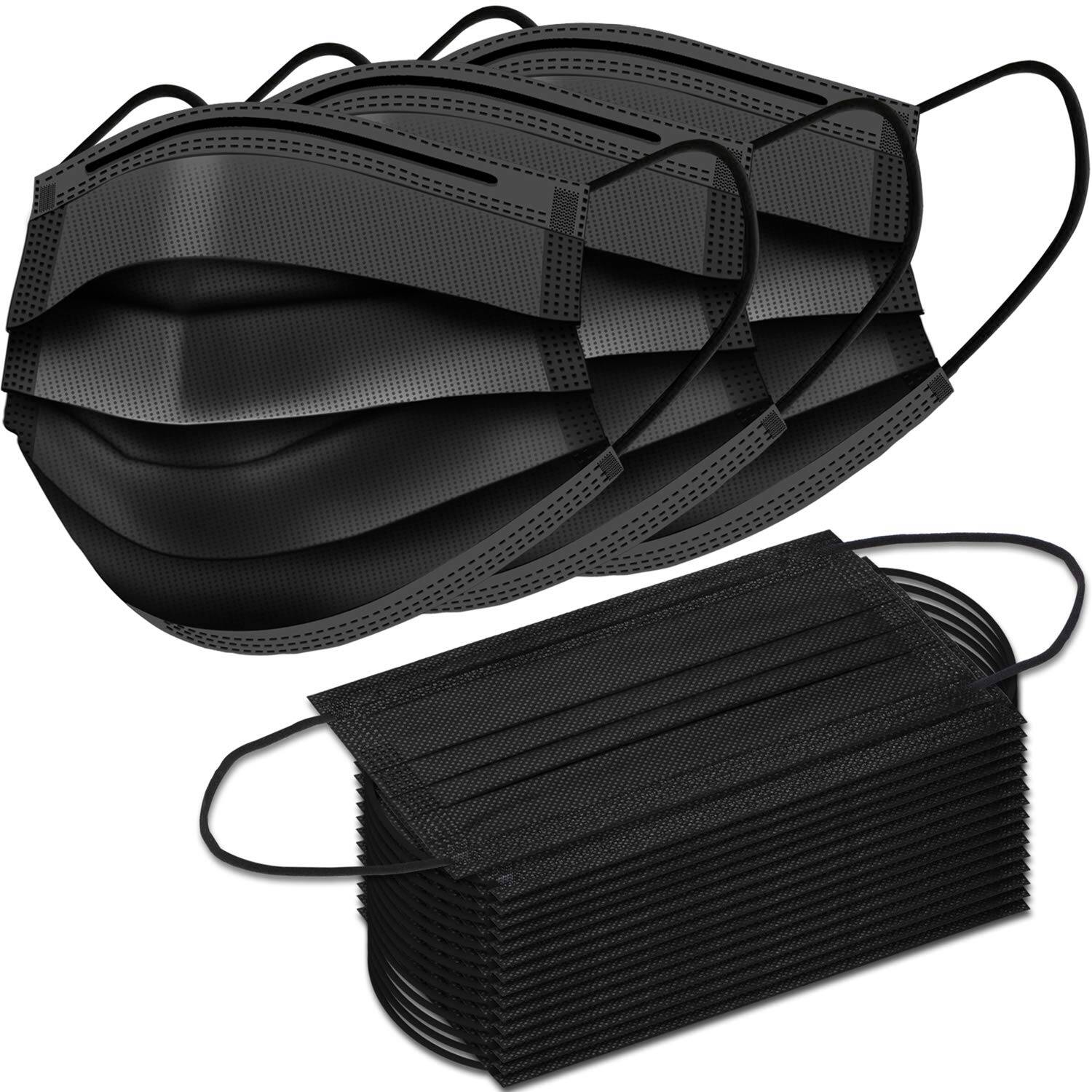 Disposable Face Masks, Black, 3-Layer Protection – ZTANPS - Image 2