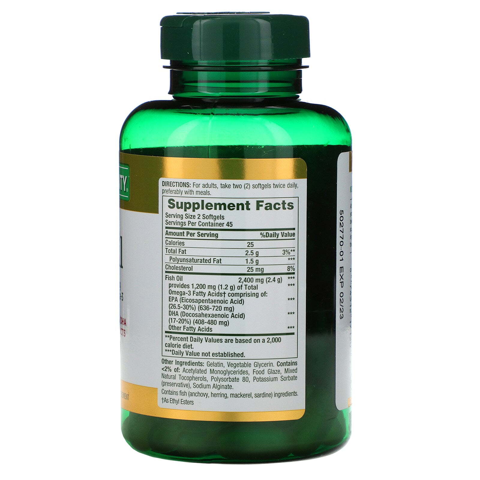 Alternative view of Nature's Bounty Fish Oil Omega 3 Supplements