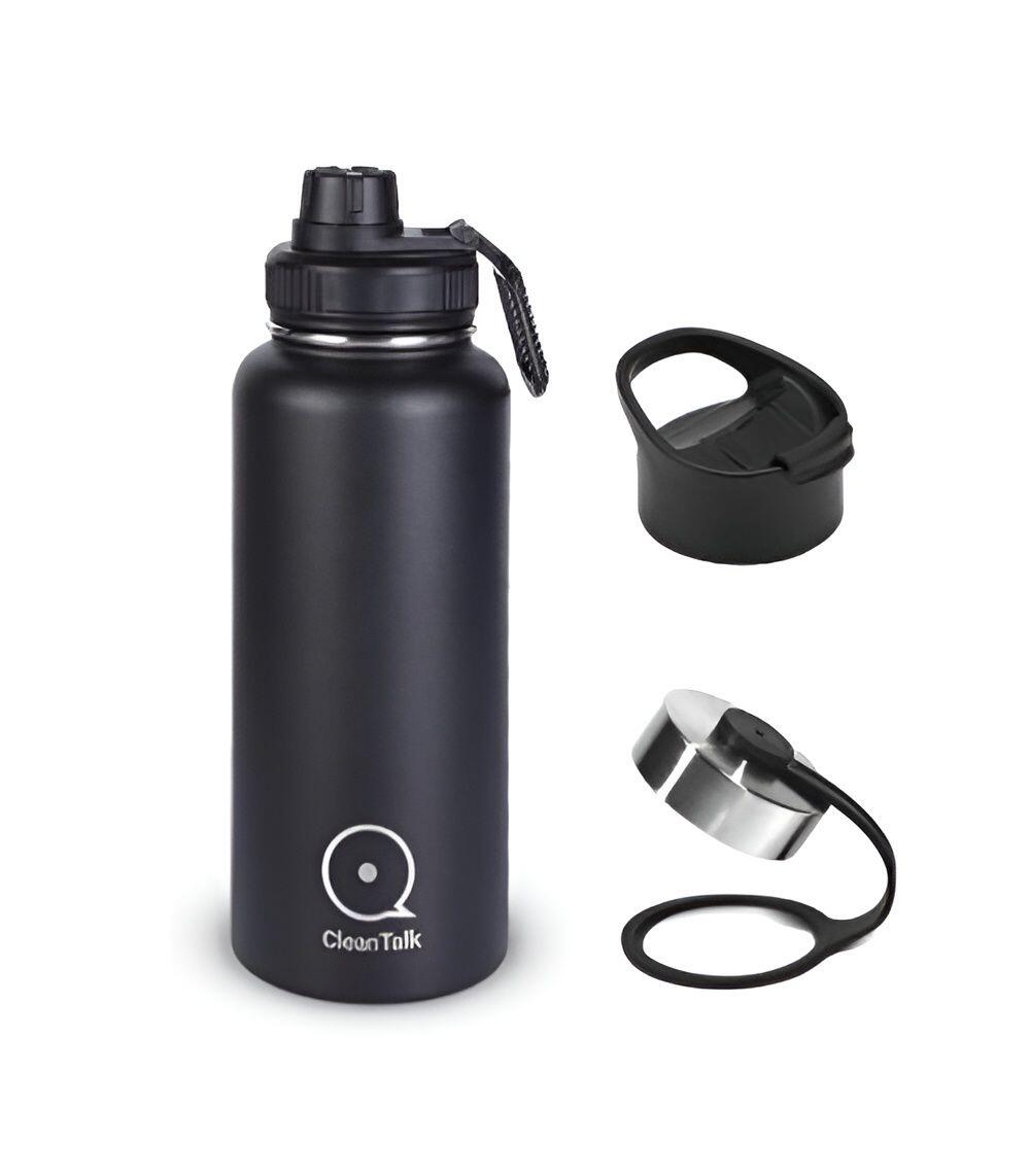 CleanTalk 32 oz Stainless Steel Insulated Water Bottle with Handle