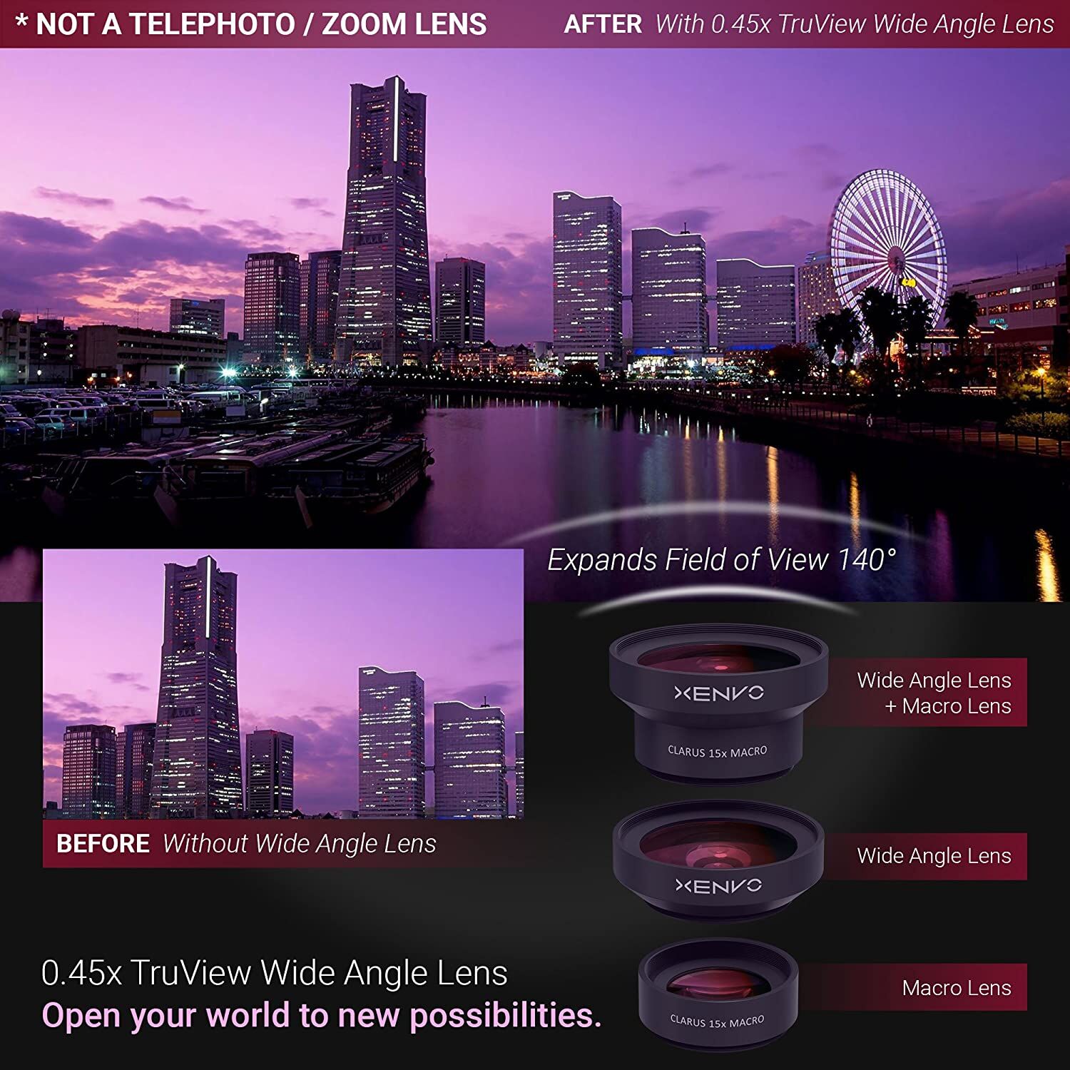 Xenvo Pro Lens Kit – LED Light & Travel Case - Image 3