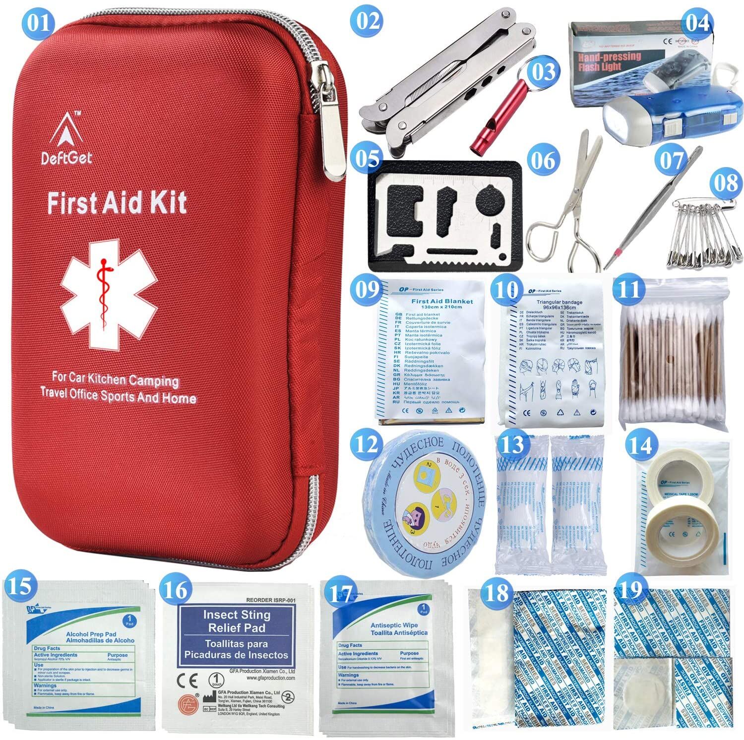 DeftGet 163-Piece Waterproof First Aid Kit - Image 2