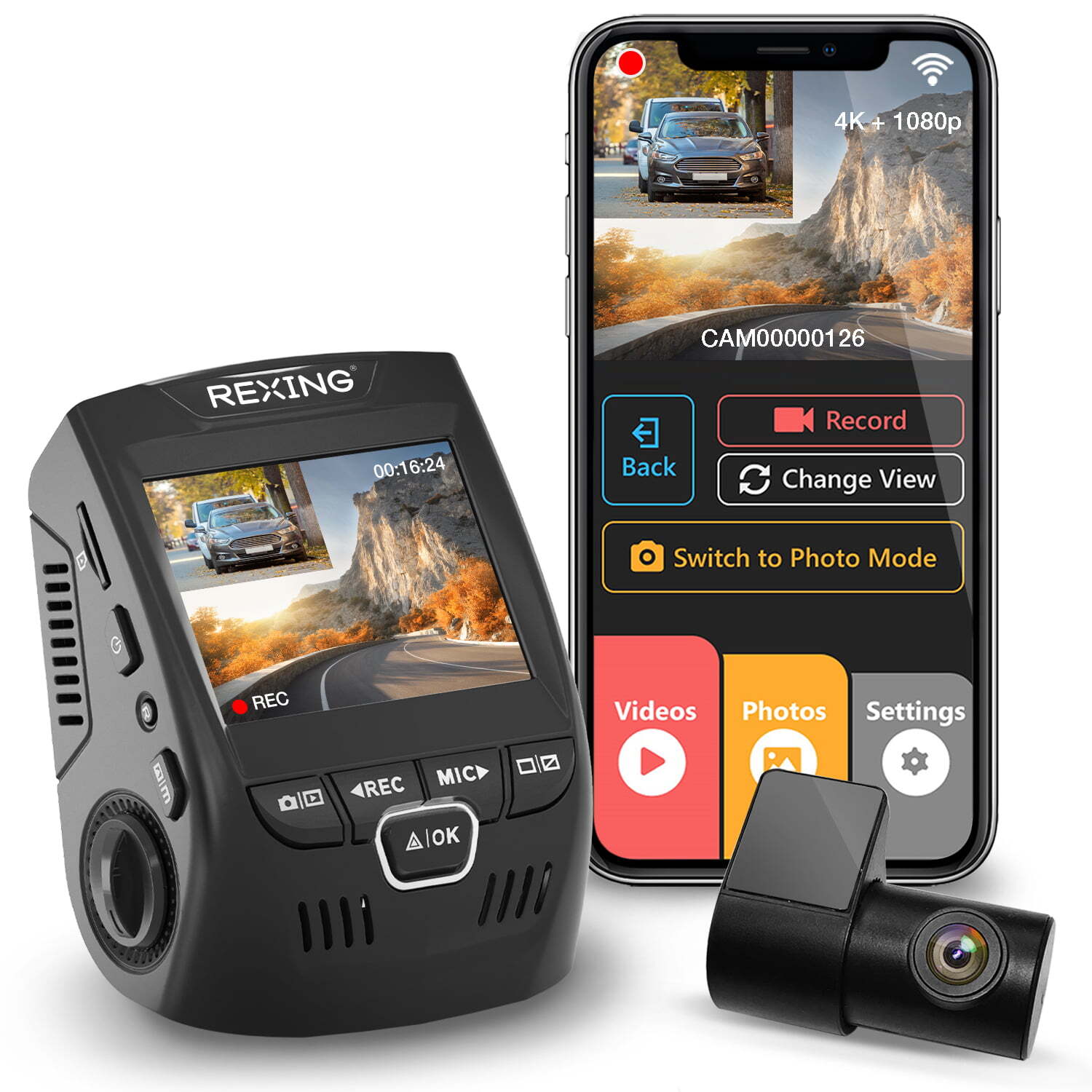 Rexing V1P 4K Dual‑Channel Dash Cam