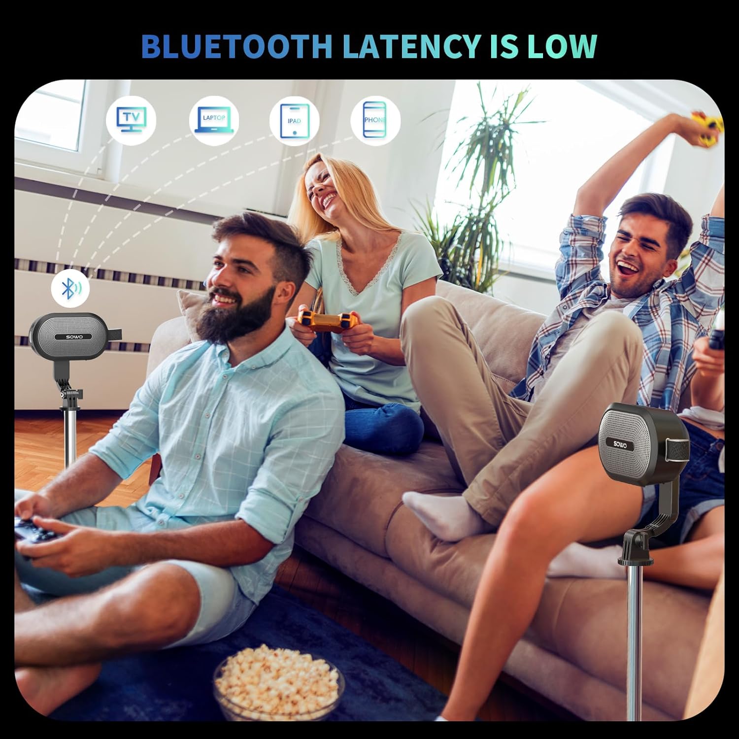 SOWO Dual Bluetooth Speakers with Adjustable Stands - Image 5