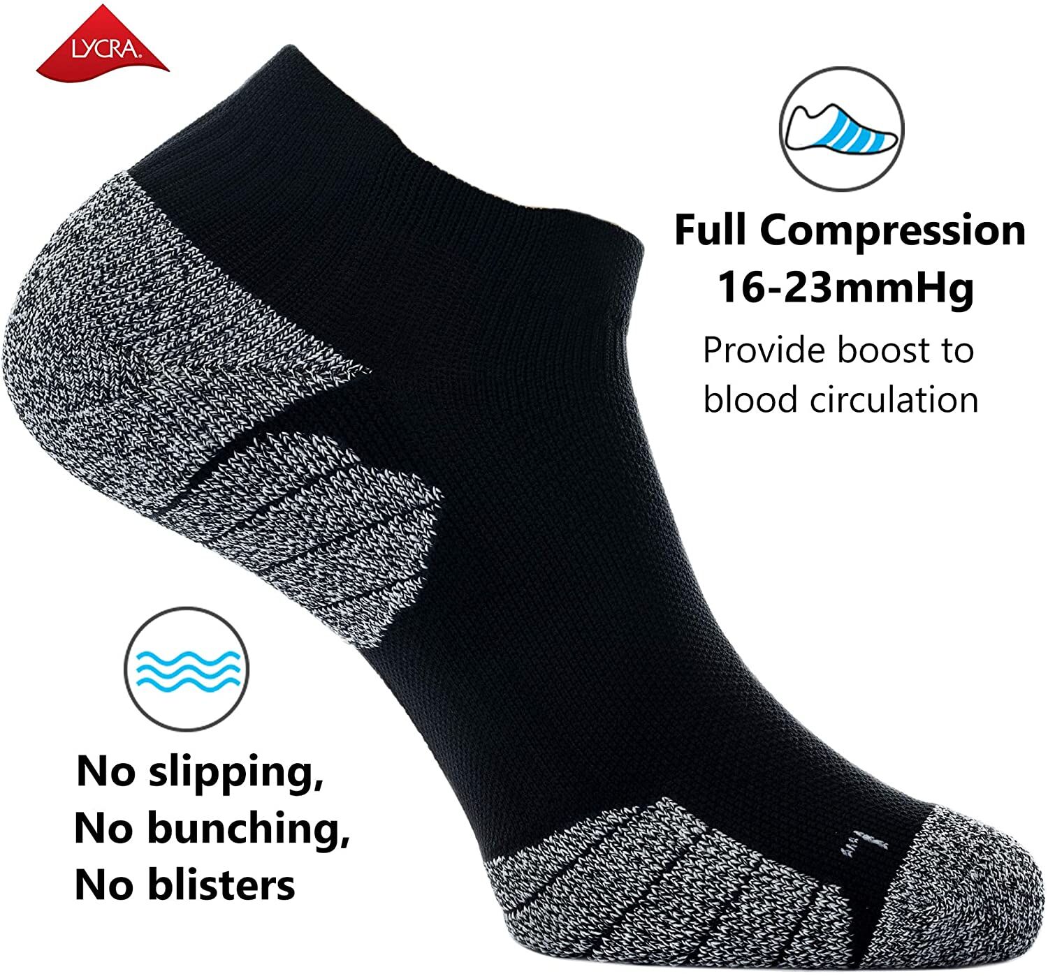 Unisex Cushioned Compression Athletic Ankle Socks Multipack - Image 4