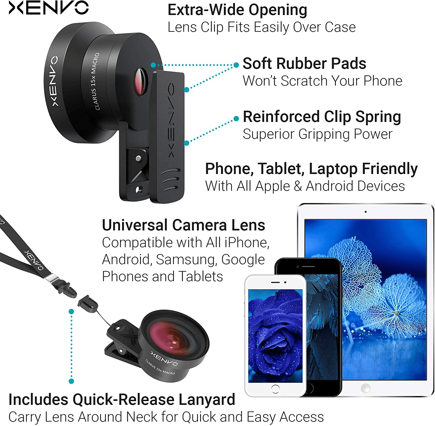 Xenvo Pro Lens Kit – LED Light & Travel Case - Image 2