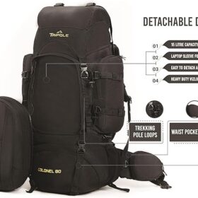 Alternative view of Tripole Colonel 95L Rucksack with Detachable Day Pack