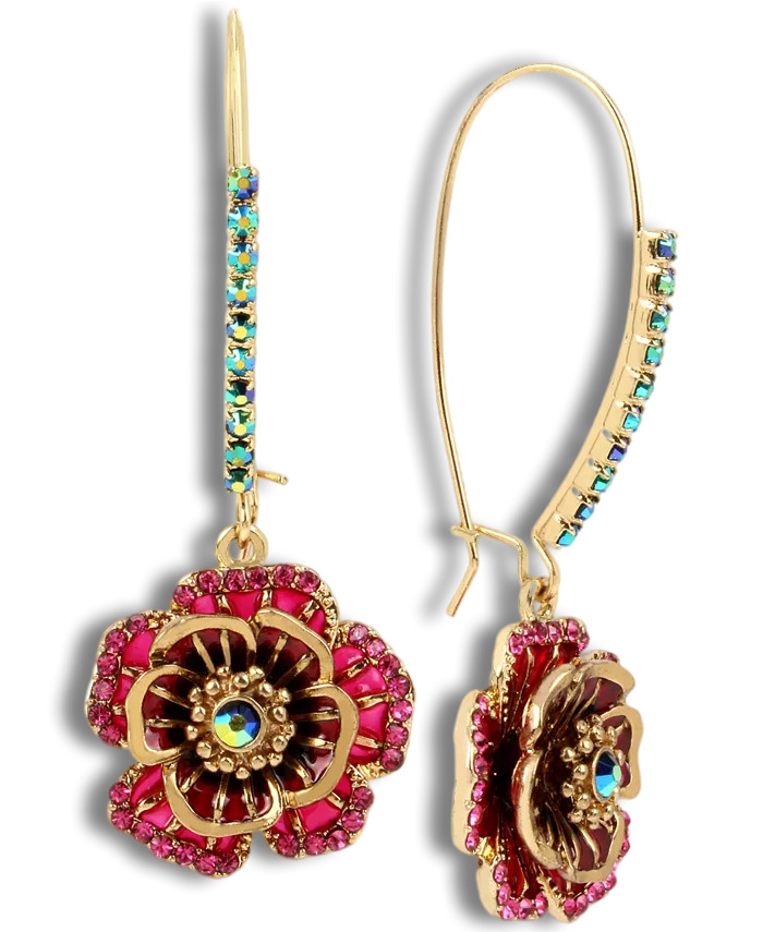 Betsey Johnson Rose Dangle Earrings - Image 2