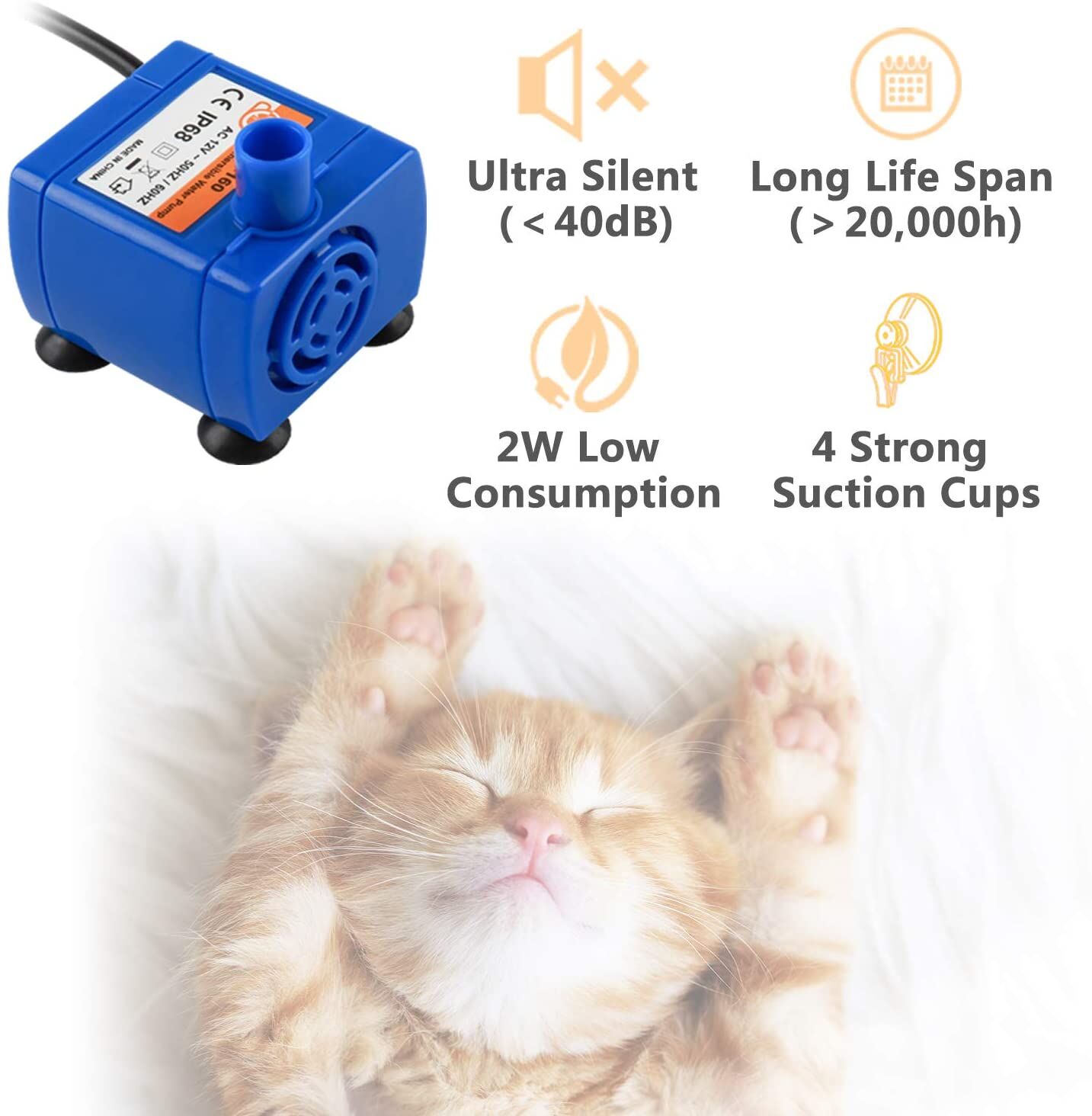 Veken 2.5L Pet Water Fountain with Filters & Mat - Image 5