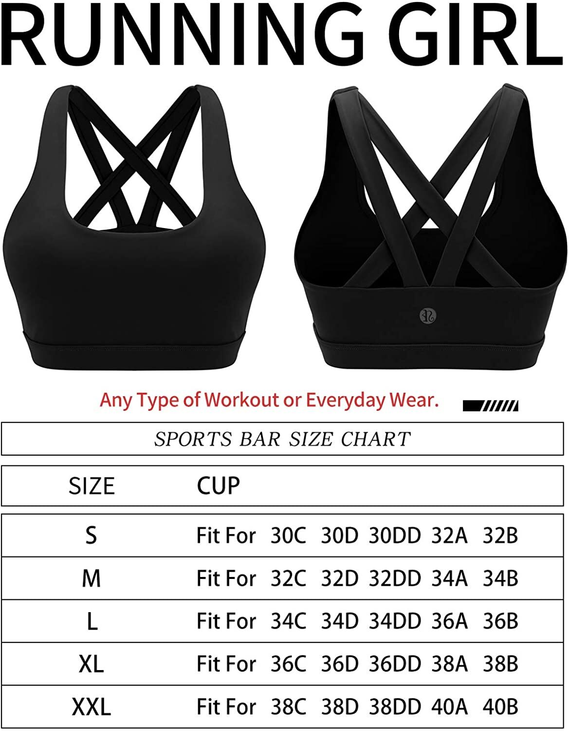 RUNNING GIRL Criss-Cross Back Medium-Support Sports Bra - Image 5