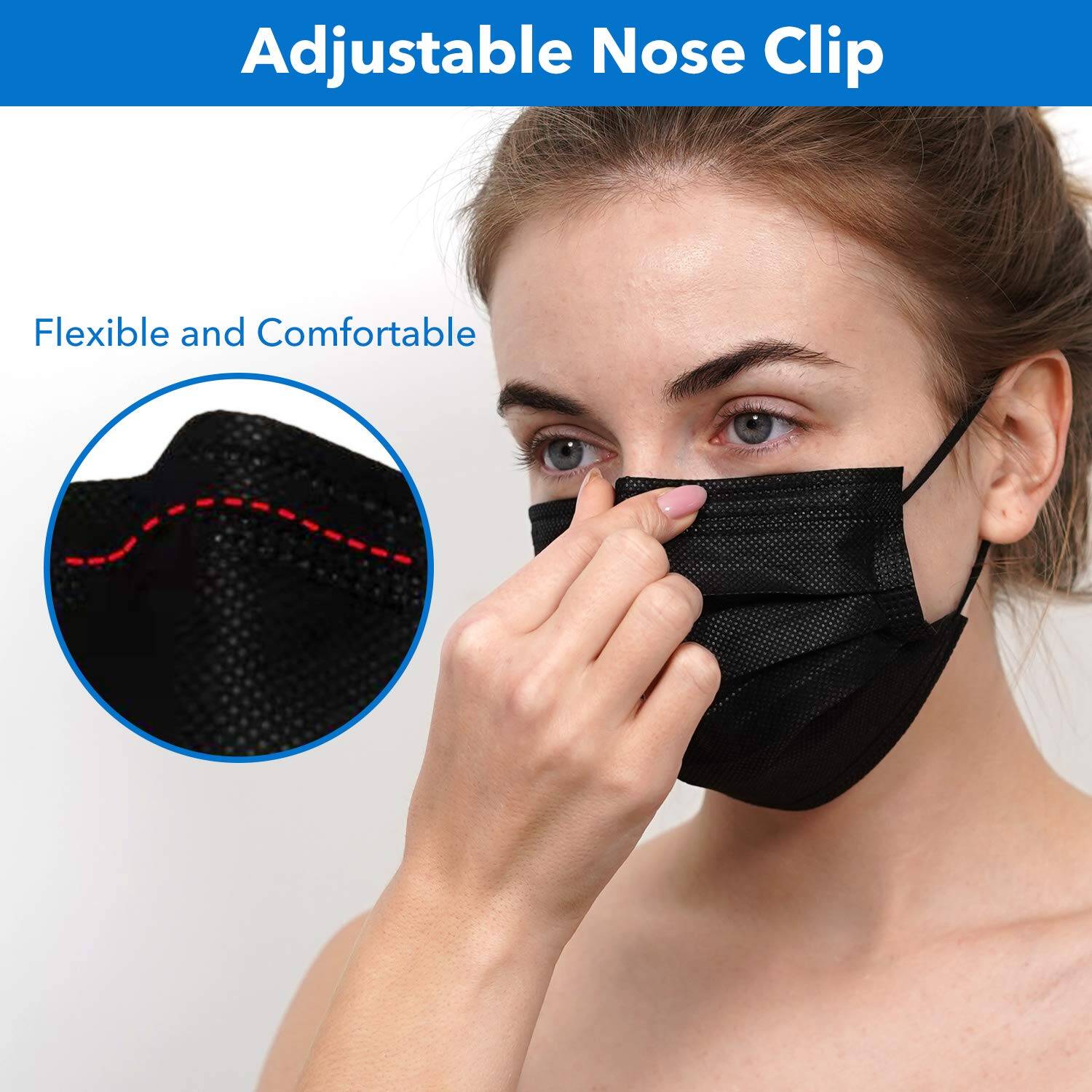 Disposable Face Masks, Black, 3-Layer Protection – ZTANPS - Image 4
