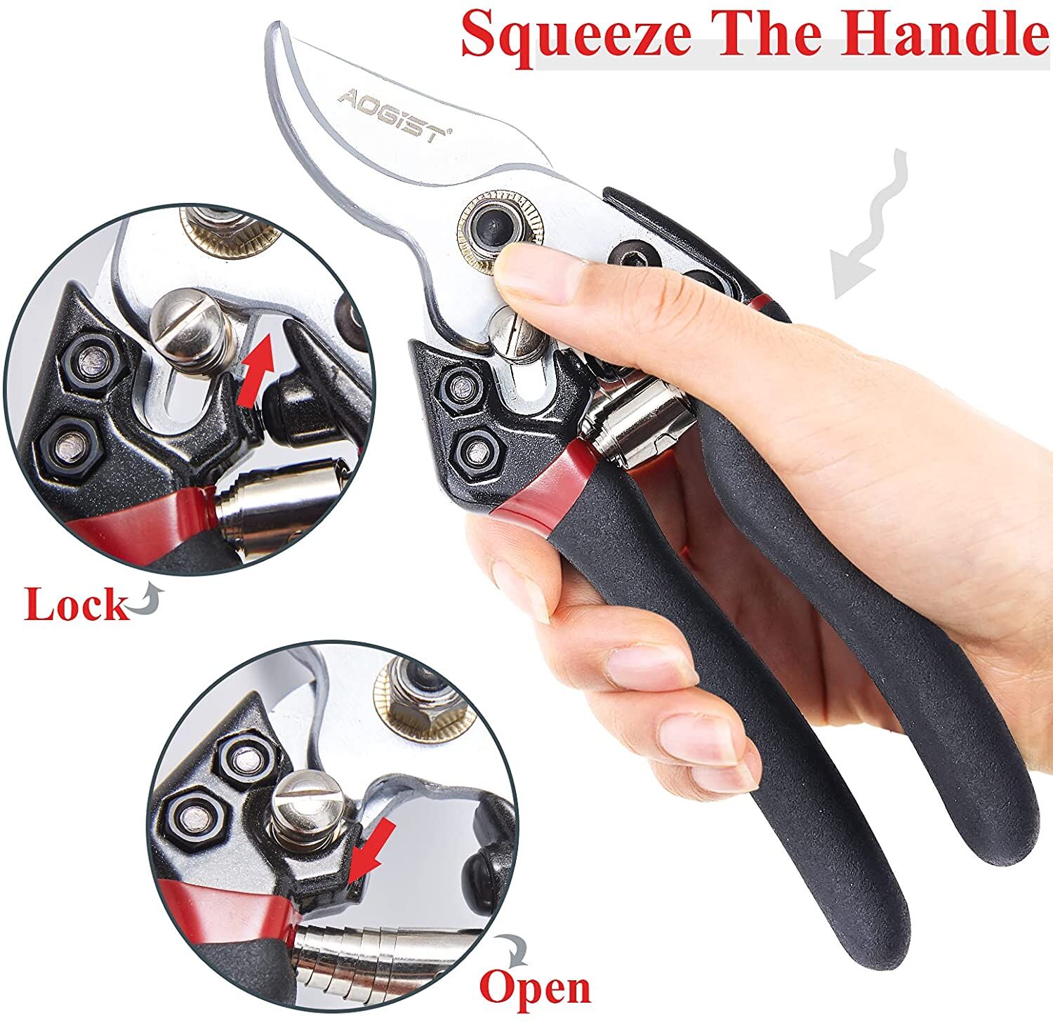 Pozzolanas 7.5" Pruning Shears Garden Clippers Plant Scissors - Image 4