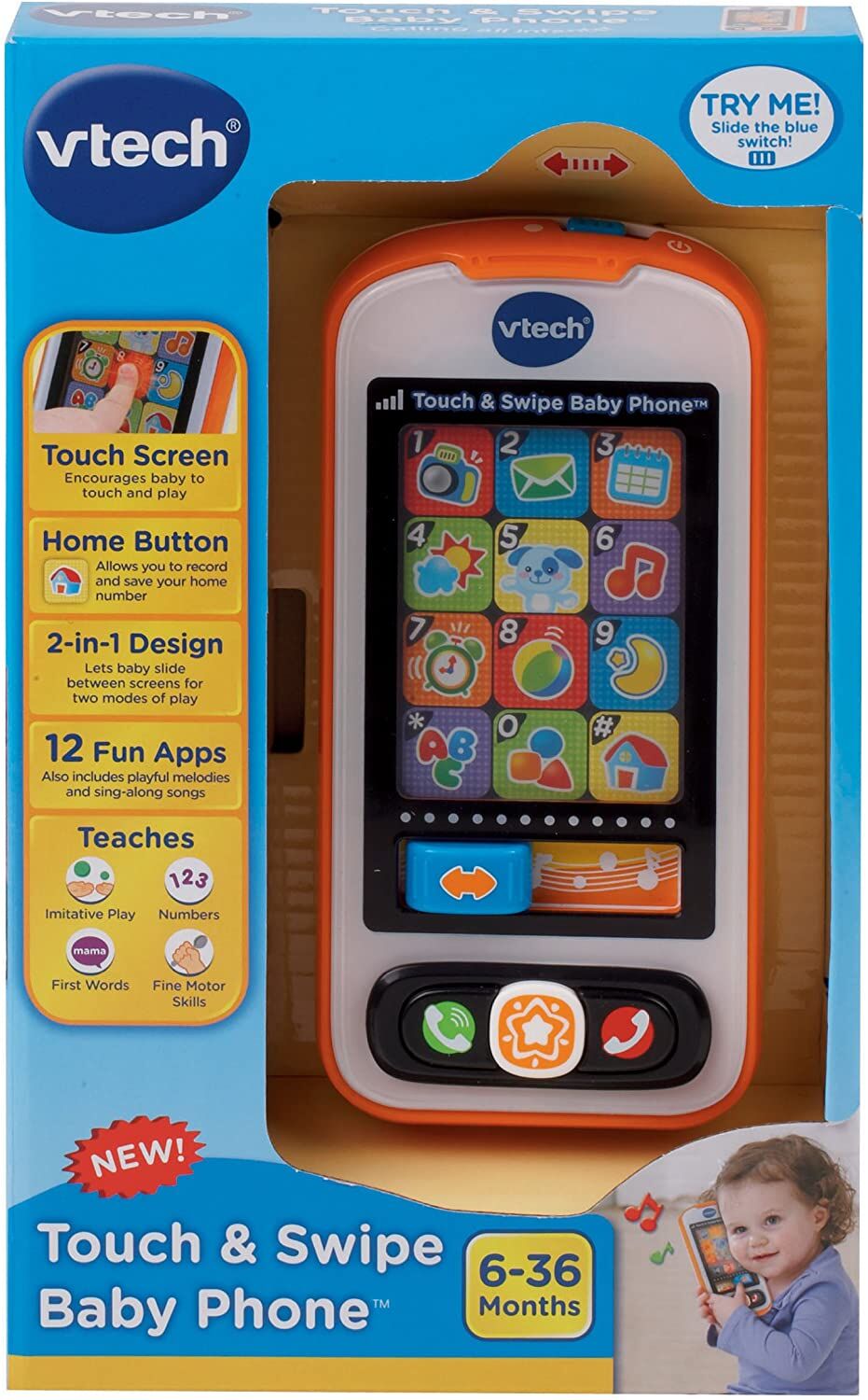 VTech Touch and Swipe Baby Phone - Image 2