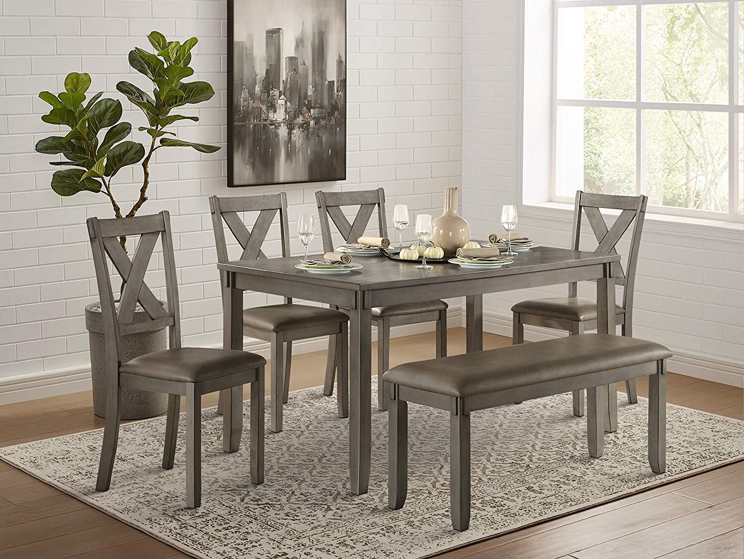 Lexicon Brielle 6-Piece Kitchen Dining Table Set