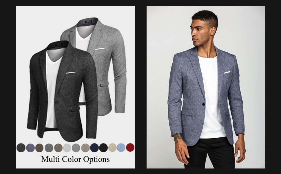 COOFANDY Navy-Blue Men’s Blazer Casual Sport Coat - Image 3