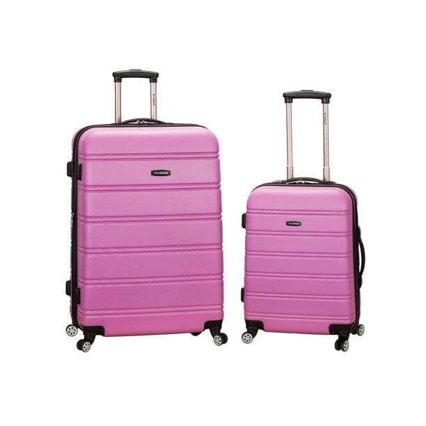 Rockland Melbourne Lightweight Expandable Hardside Spinner Wheel Luggage – Pink - Image 3