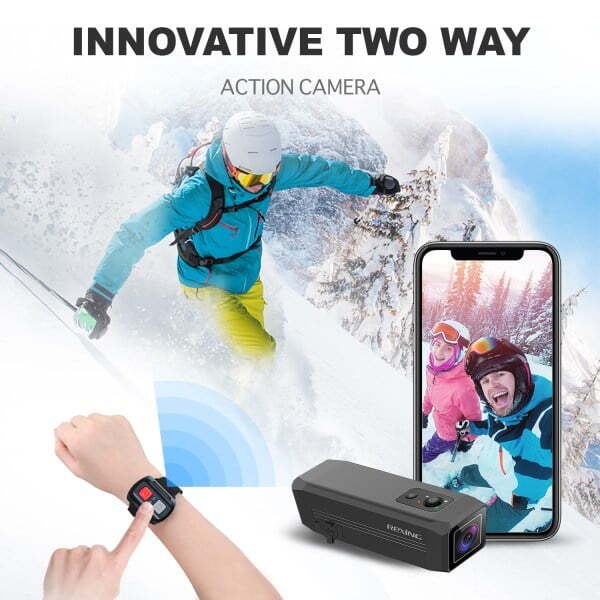 Rexing A1 Two Way Action Camera - Front & Back - Image 3