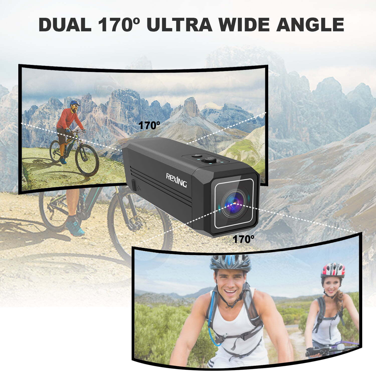 Rexing A1 Two Way Action Camera - Front & Back - Image 6
