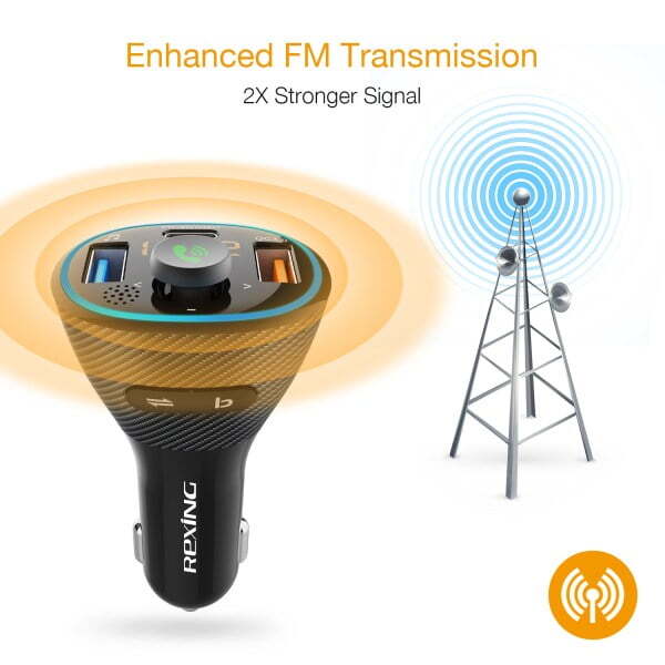Rexing FM3 Bluetooth 5.0 FM Transmitter Car Charger - Image 5
