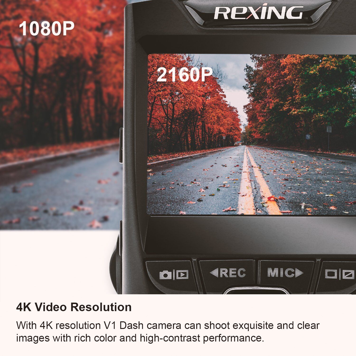 Rexing V1-4K Ultra HD Car Dash Cam with Wi-Fi - Image 4