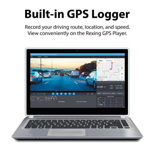 Rexing V1P Pro Dual 1080p Dash Cam with Wi-Fi & GPS - Image 3