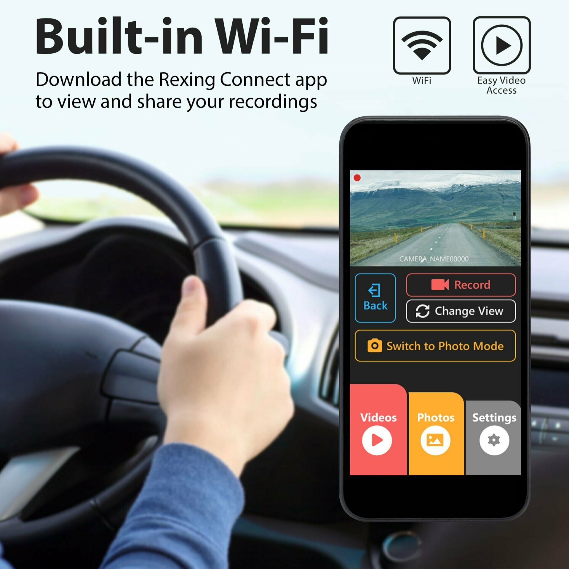 Rexing V1P Pro Dual 1080p Dash Cam with Wi-Fi & GPS - Image 5