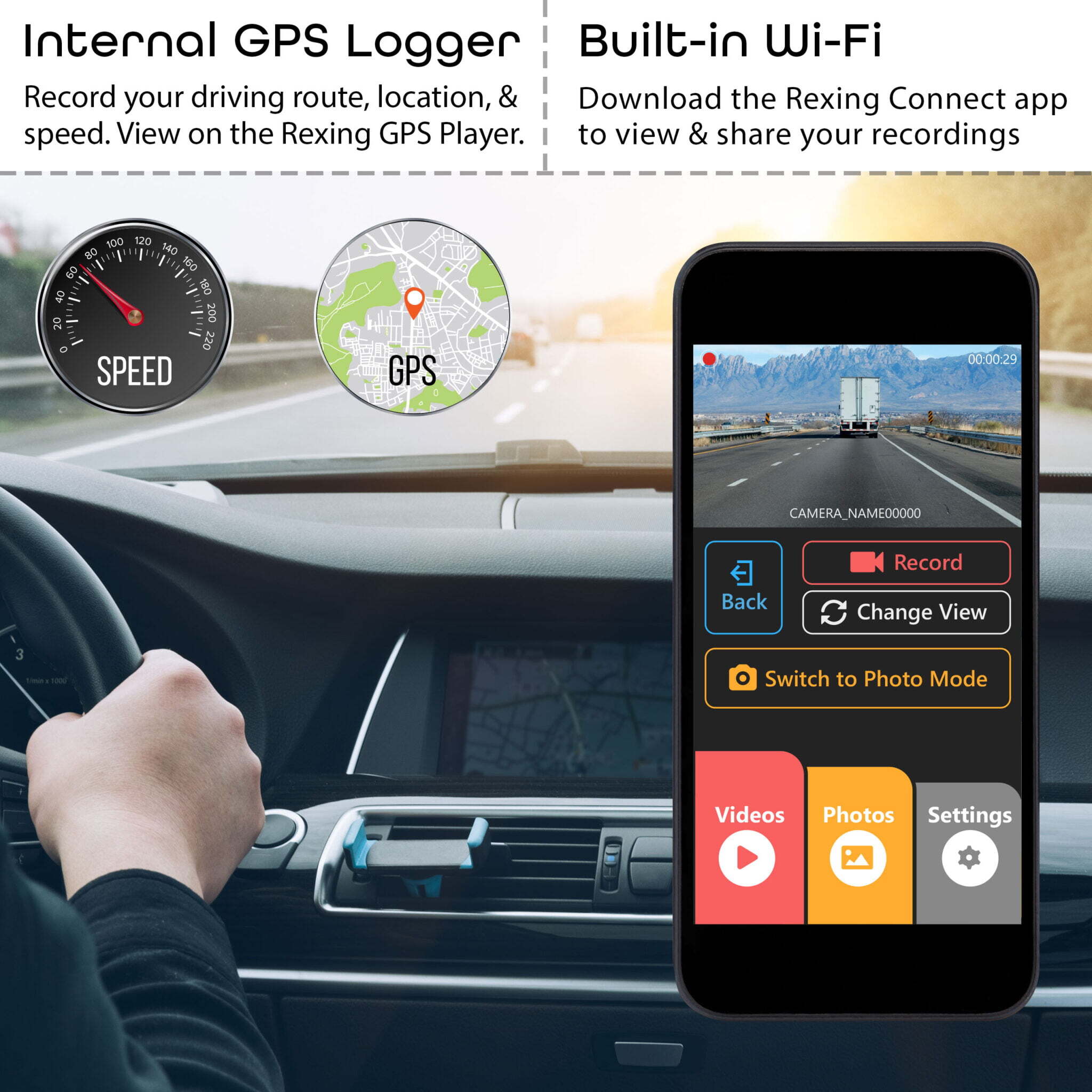 Rexing V3 Dual‑Channel Dash Cam Bundle - Image 5