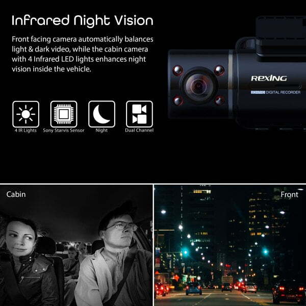 Rexing V3 Dual‑Channel Dash Cam Bundle - Image 7