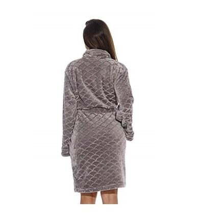 Just Love Women’s Velour Chevron Kimono Bathrobe – Grey - Image 3