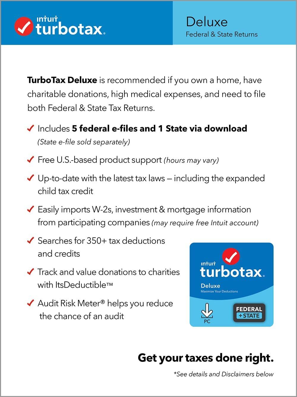 TurboTax Deluxe 2021 – Federal & One-State Tax Software - Image 3