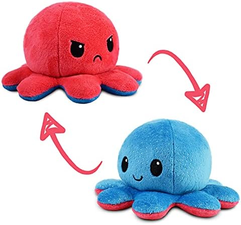 TeeTurtle Original Reversible Octopus Plushie – Blue+Red