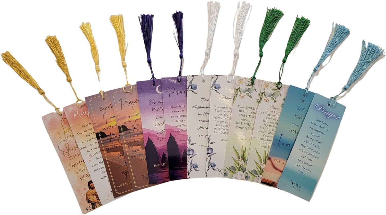 NC Set of 12 Bible Verse Bookmarks with Prayers - Image 3