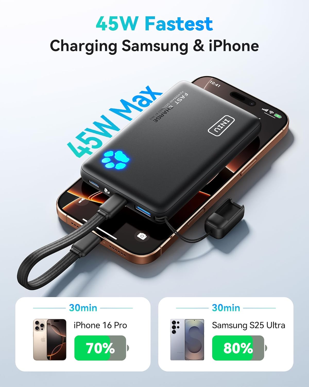 INIU Portable Charger — Lightest 10000mAh 45W PD Power Bank - Image 2