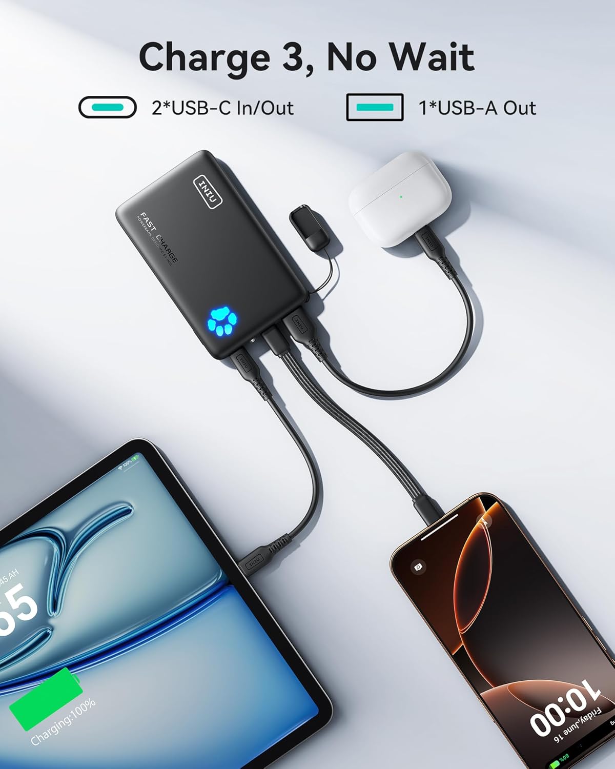 INIU Portable Charger — Lightest 10000mAh 45W PD Power Bank - Image 7
