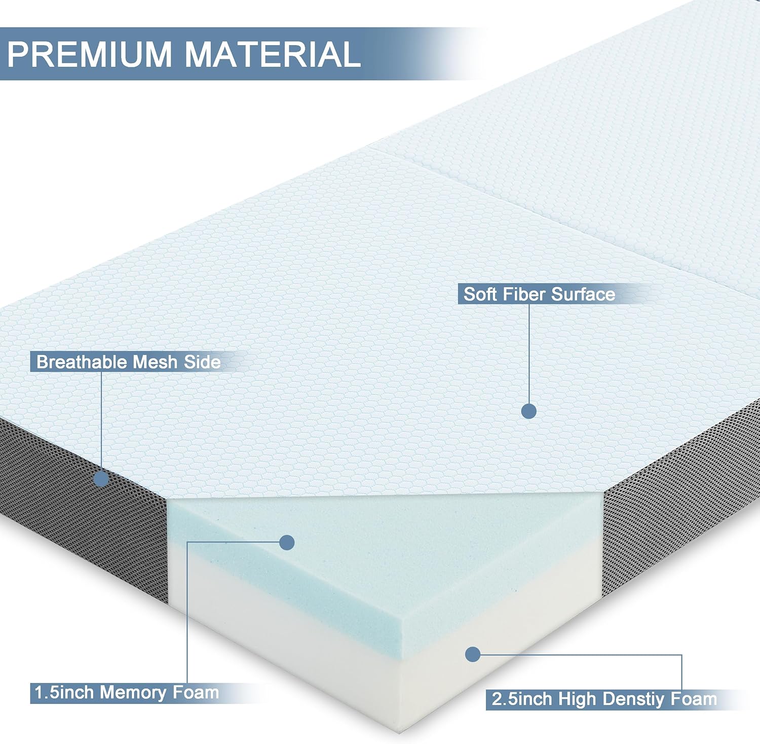 POHARE Twin 4″ Tri-Fold Memory Foam Mattress - Image 8