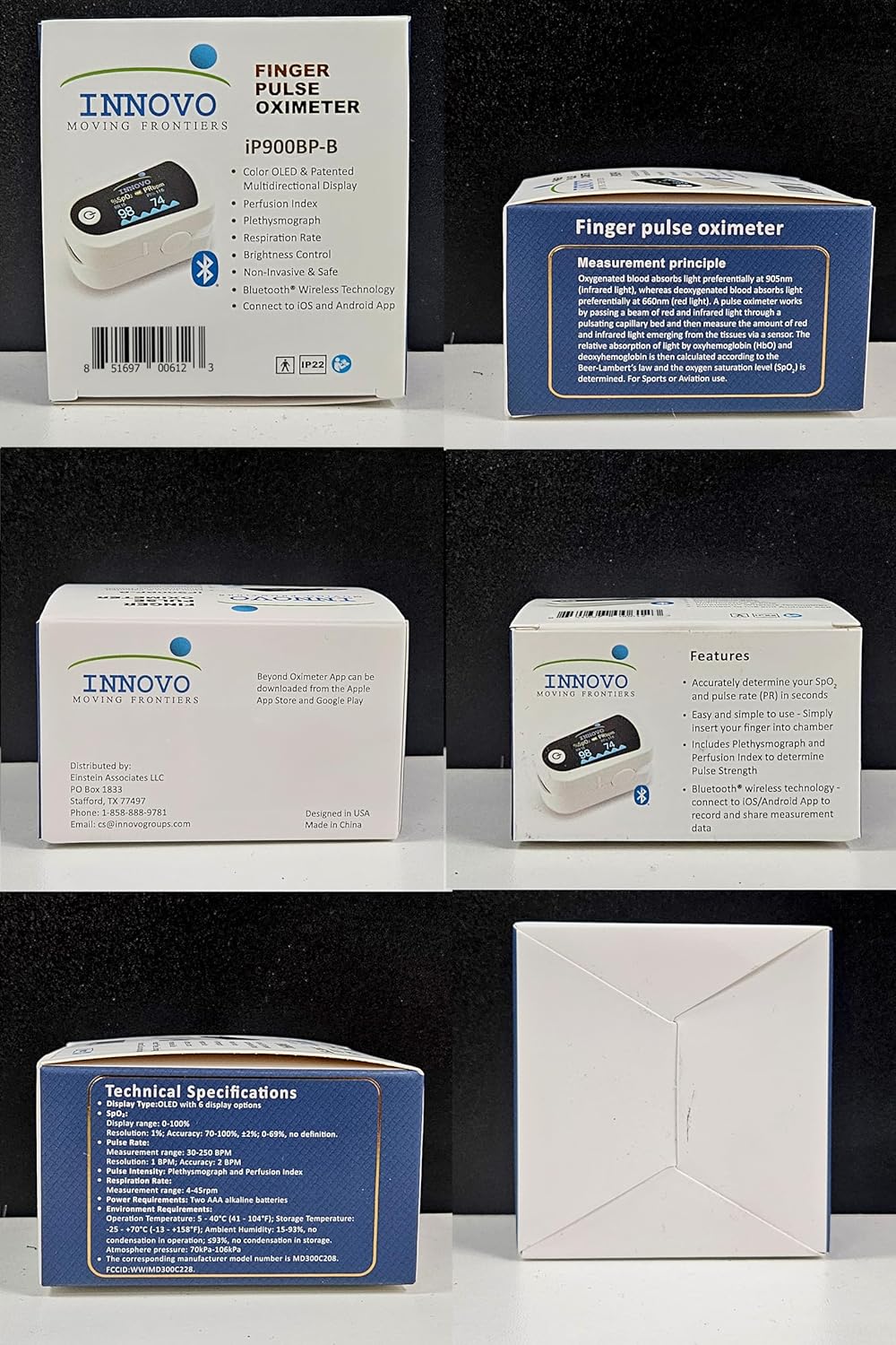Innovo FSA/HSA Eligible iP900BP-B Fingertip Pulse Oximeter - Image 8